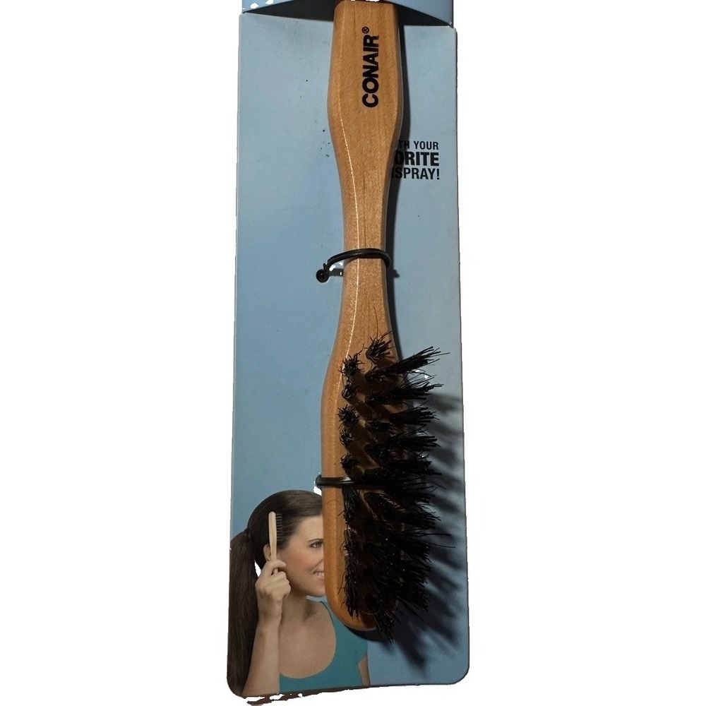 Conair Flyaway Smoother Hairbrush Wood Handle Hair Styling Brush hair beautiful